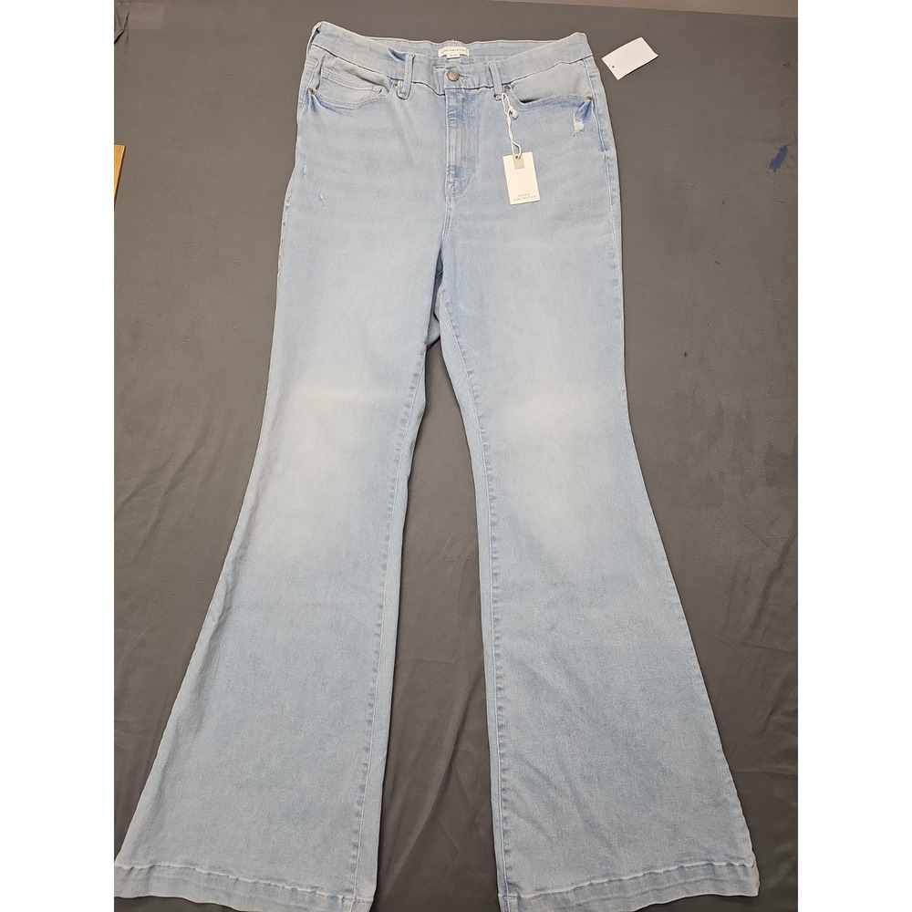 Good American Good Legs Flare High Waist Jeans Size 14-18 (33x34)‎
